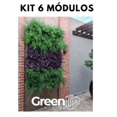 Kit Jardim Vertical 6 módulos + Irrigação + Temporizador